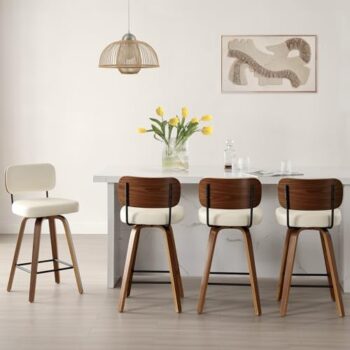 Bekrvio Set of 4 Swivel Bar Stools
