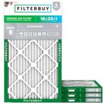Filterbuy 16x25x1 MERV 8 Air Filters (4-Pack)
