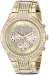 GUESS Women's Gold-Tone Crystal Bracelet Watch