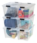 IRIS USA 54 Qt Stackable Storage Bins, 6 Pack