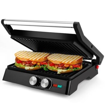 Pukomc 1400W Non-Stick Panini Grill Press