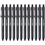Amazon Basics Retractable Black Ballpoint Pens, 12-Pack