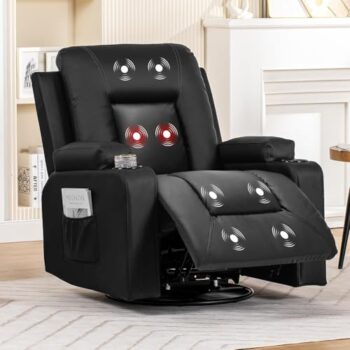 COMHOMA Swivel Rocker Recliner with Massage