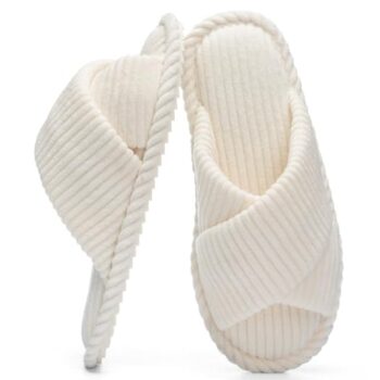 GOEWY Women’s Fuzzy Open Toe Slippers