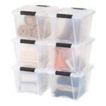 IRIS USA 19 Qt Stackable Storage Bins, 6 Pack