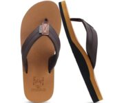 KuaiLu Men's Waterproof Arch Support Flip Flops