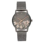 Nine West Gunmetal Silver-Tone Mesh Watch