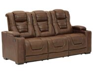 Signature Design Faux Leather Power Reclining Sofa