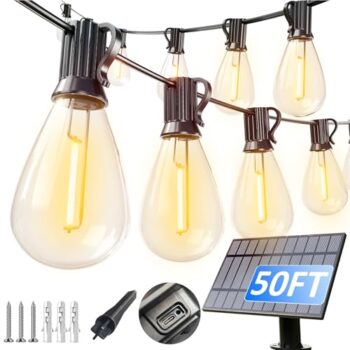 Solar String Lights with LED Bulbs