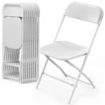 VINGLI 10 Pack White Folding Chairs