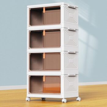 YFXCVSL 4-Tier Stackable Plastic Storage Bins