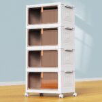 YFXCVSL 4-Tier Stackable Storage Bins with Wheels