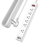 20Ft Power Strip Surge Protector with USB