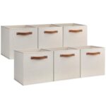 6 Pack Large Collapsible Storage Cubes - Beige