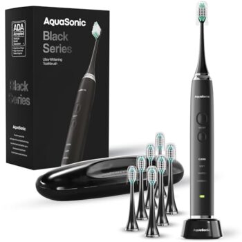 Aquasonic Black Ultra Whitening Toothbrush Set