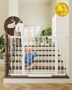 Cumbor Auto Close Baby Gate for Stairs