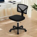 Ergonomic Armless Rolling Desk Chair - Black