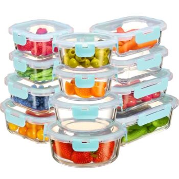 FineDine 24-Piece Leak Proof Glass Containers