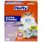 Hefty Ultra Strong Lavender Trash Bags, 80 Count