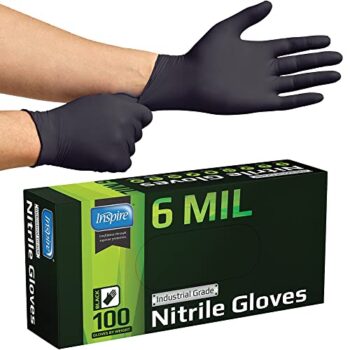 Inspire Heavy Duty Black Nitrile Gloves