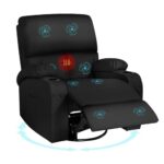 LAFWELL Massage Rocking Recliner Chair, Black