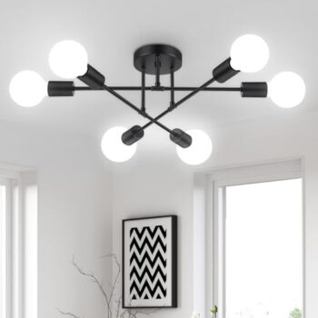 Modern 6-Light Sputnik Ceiling Chandelier