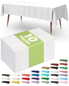 Pureegg Disposable White Tablecloths 10 Pack