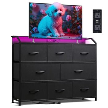 WLIVE LED Dresser with Power Outlet