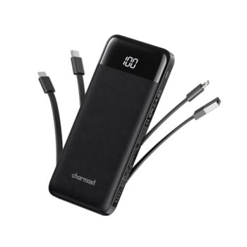 10000mAh Portable Charger with Built-in Cables