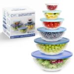 12 Pc Glass Mixing Bowl Set with Lids