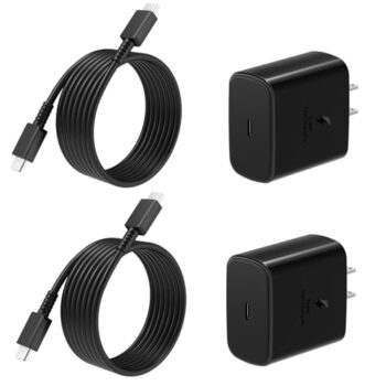 45W Fast Charger USB-C 2-Pack with Cable
