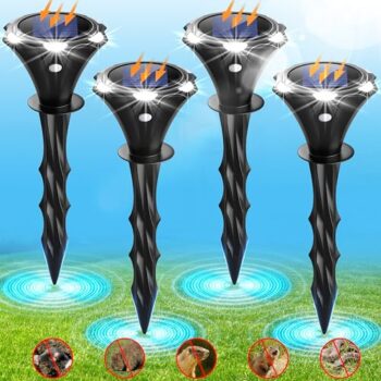 4 Pack Solar Ultrasound Mole Repellent