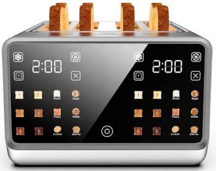 4 Slice Digital Touchscreen Toaster - Stainless Steel