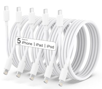 5-Pack USB C to Lightning Cable 6FT