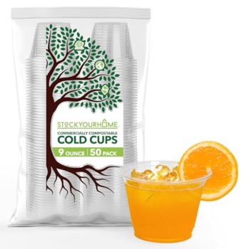 9 oz Compostable Cold Cups - 50 Pack