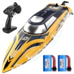 DEERC 14" Fast LED RC Boat - Yellow