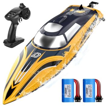 DEERC 14" Fast LED RC Boat - Yellow