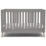 Delta Children Essex 4-in-1 Convertible Baby Crib, Grey with Natural Legs