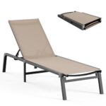 Foldable Aluminum Outdoor Chaise Lounge Chair