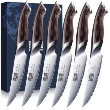 HOSHANHO 6-Piece Ultra Sharp Steak Knife Set