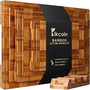 Kikcoin Extra Large Bamboo Cutting Boards Set