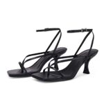 Kitten Heel Ankle Strap Sandals