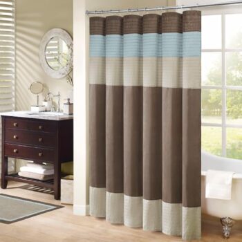 Madison Park Amherst Blue Shower Curtain