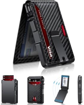 Mens RFID Blocking Slim Wallet with Clip