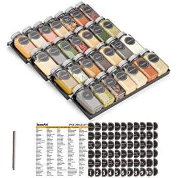 SpaceAid Spice Drawer Organizer with Jars