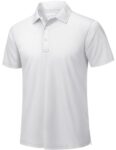 TACVASEN Men's Dry Fit Golf Polo, White