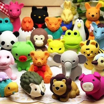 URSKYTOUS 60Pcs Animal Pencil Erasers Set