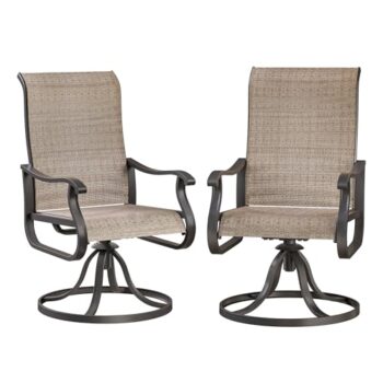 VONZOY Outdoor Swivel Rocking Chairs Set