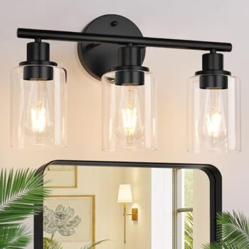 Zarbitta 3-Light Black Vanity Wall Lamp