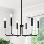 6-Light Black Farmhouse Chandelier for Home